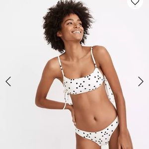 Polka dot side tie bikini top